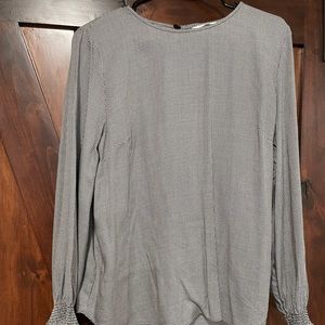 Black and white long sleeve blouse